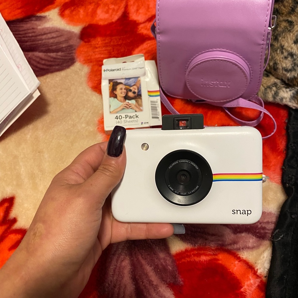 Snap instax camera with accessories
